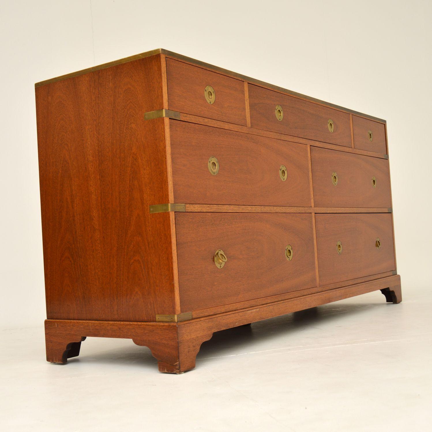 Antique Military Campaign Style Mahogany Chest or Sideboard In Good Condition In London, GB