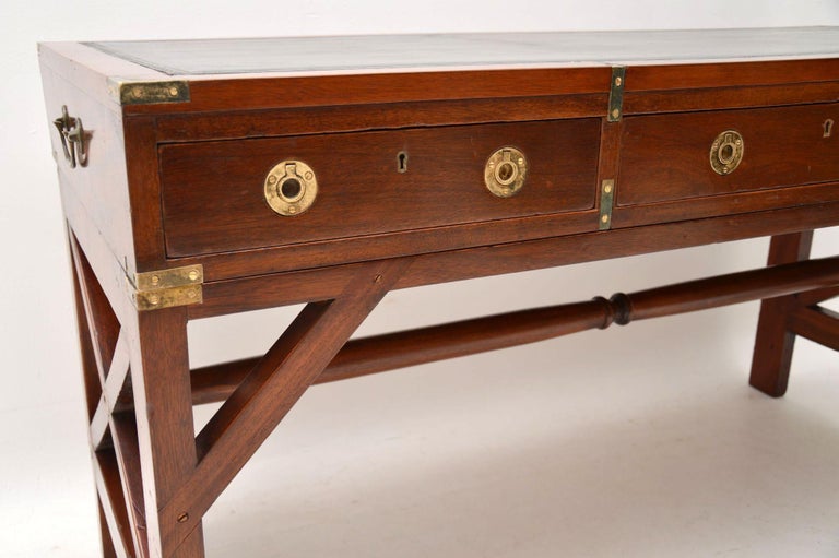 Antique Military Campaign Style Mahogany Leather Top Desk At 1stdibs