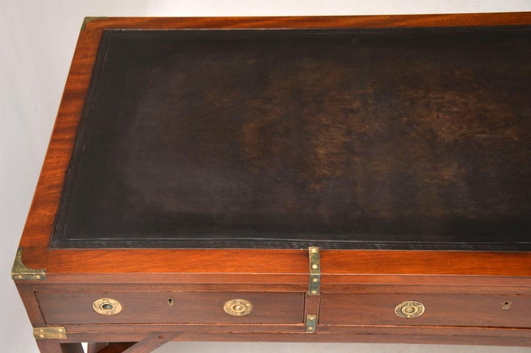 Antique Military Campaign Style Mahogany Leather Top Desk At 1stdibs