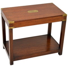 Antique Military Campaign Style Mahogany Side / Coffee Table