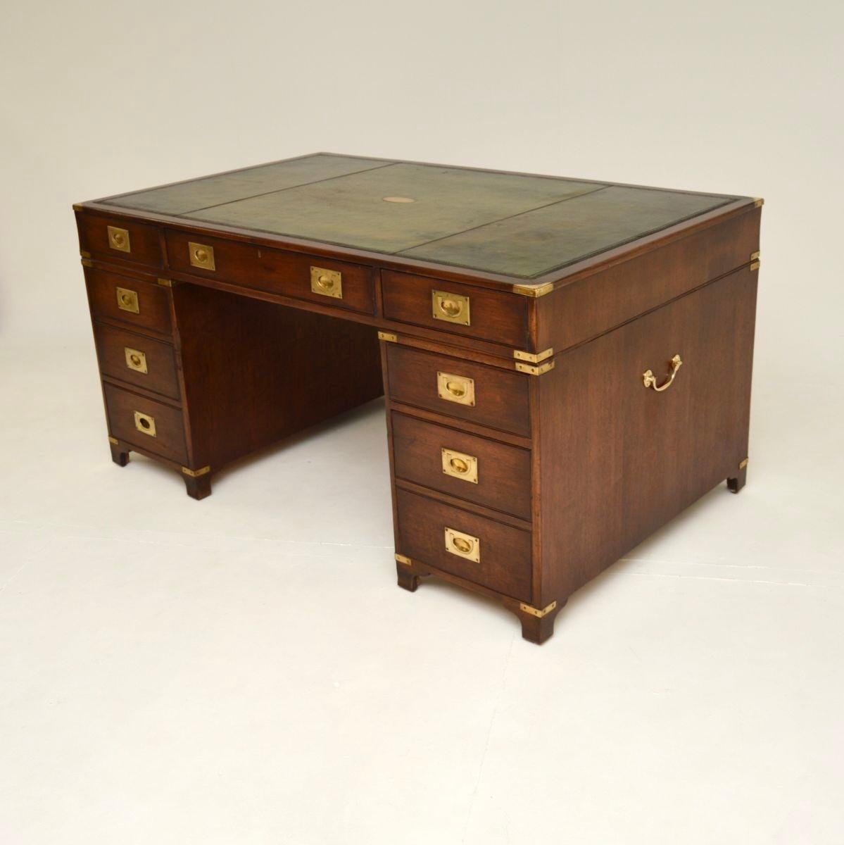 Antique Military Campaign Style Partners Desk 1