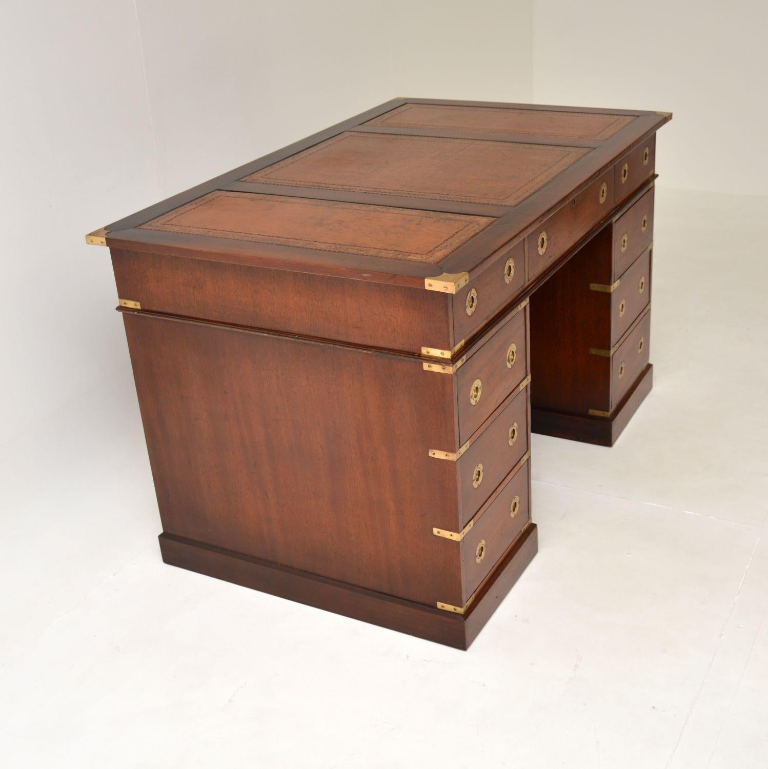 distressed antique cognac and black wood secretary desk
