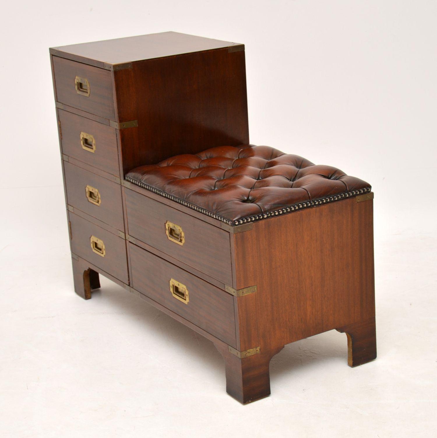 Antique Military Campaign Style Side Table Telephone Bench At 1stdibs