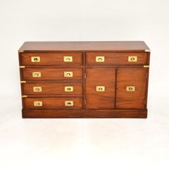 Antique Military Campaign Style Sideboard / Cabinet