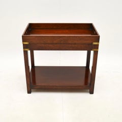 Antique Military Campaign Style Tray Top Side Table
