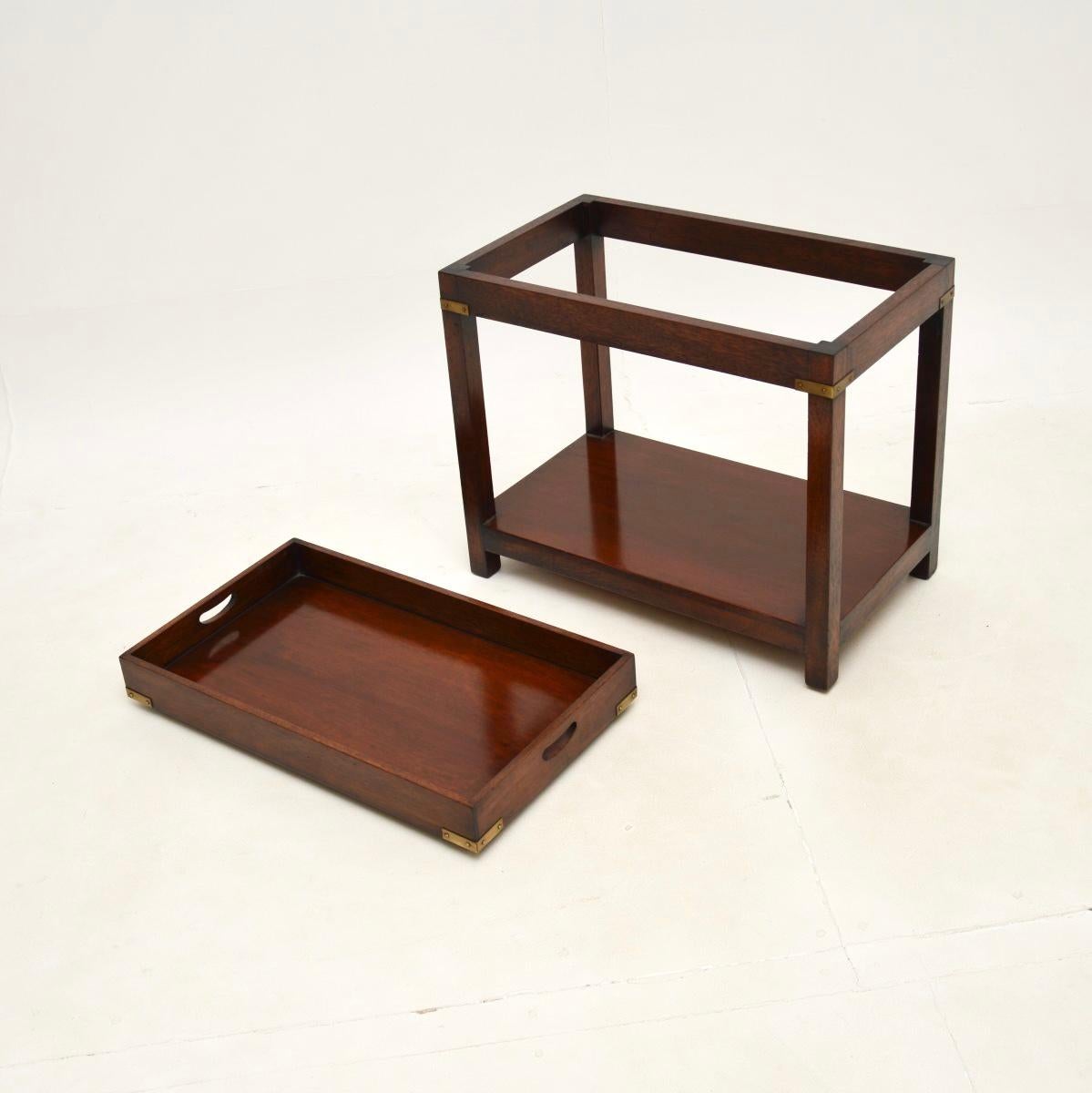 Antique Military Campaign Style Tray Top Side Table In Good Condition For Sale In London, GB