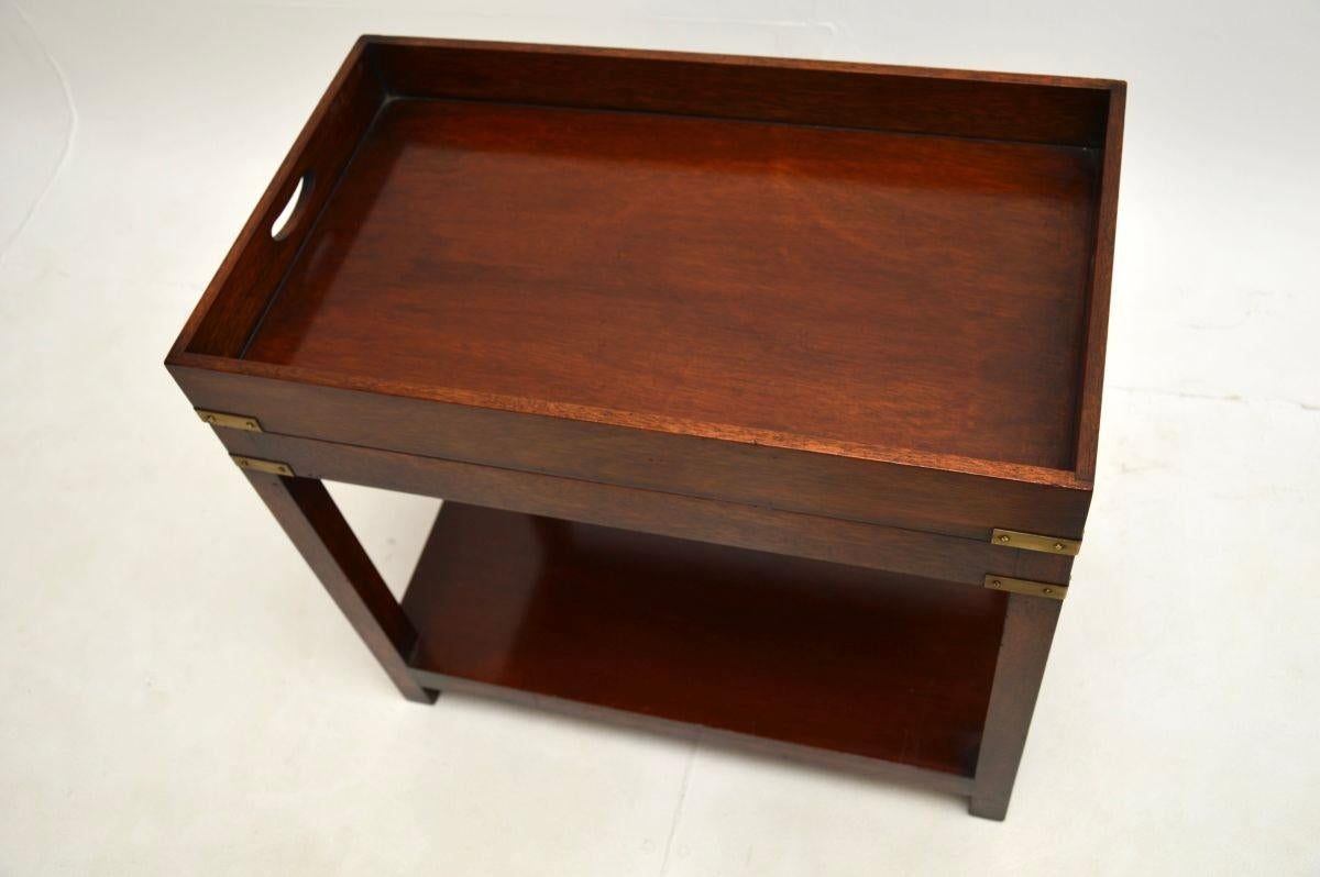 Antique Military Campaign Style Tray Top Side Table For Sale 1