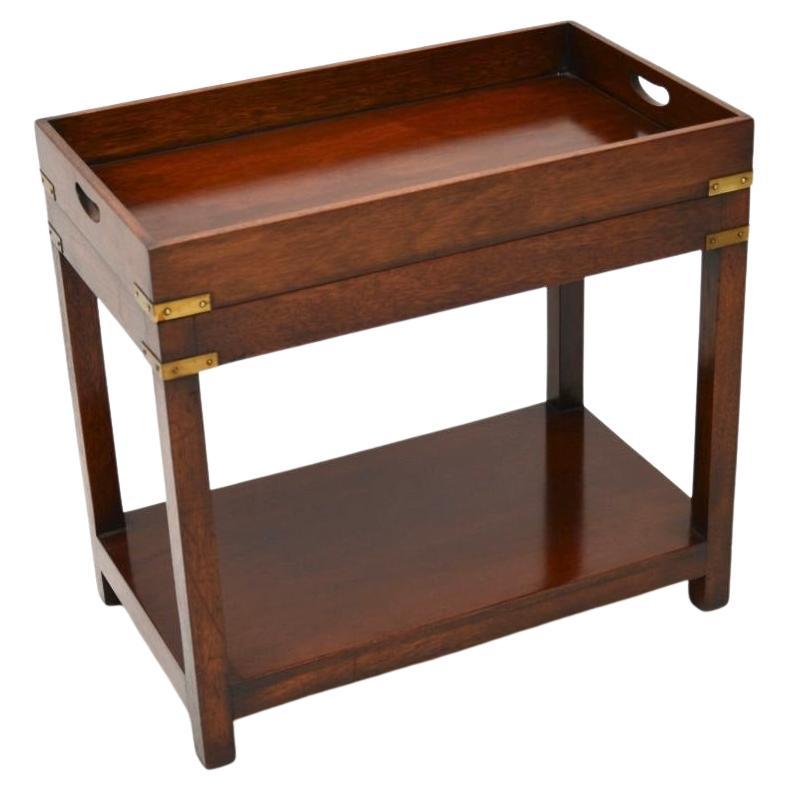 Antique Military Campaign Style Tray Top Side Table
