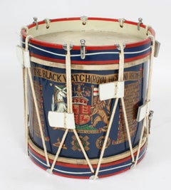 Antique Military Drum Black Watch the Royal Highlanders 20th C