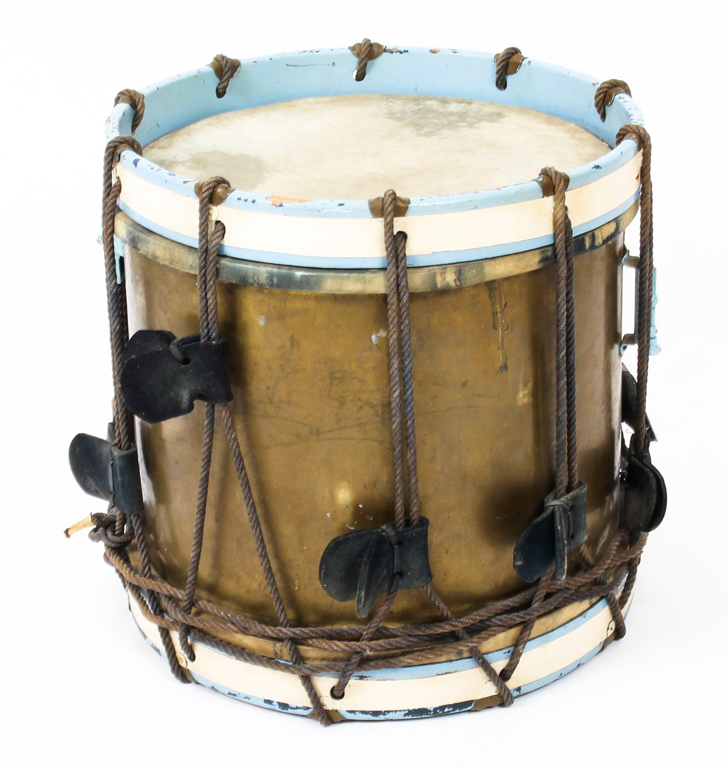 Antique Military Drum with British Royal Coat of Arms, Late 19th Century 3