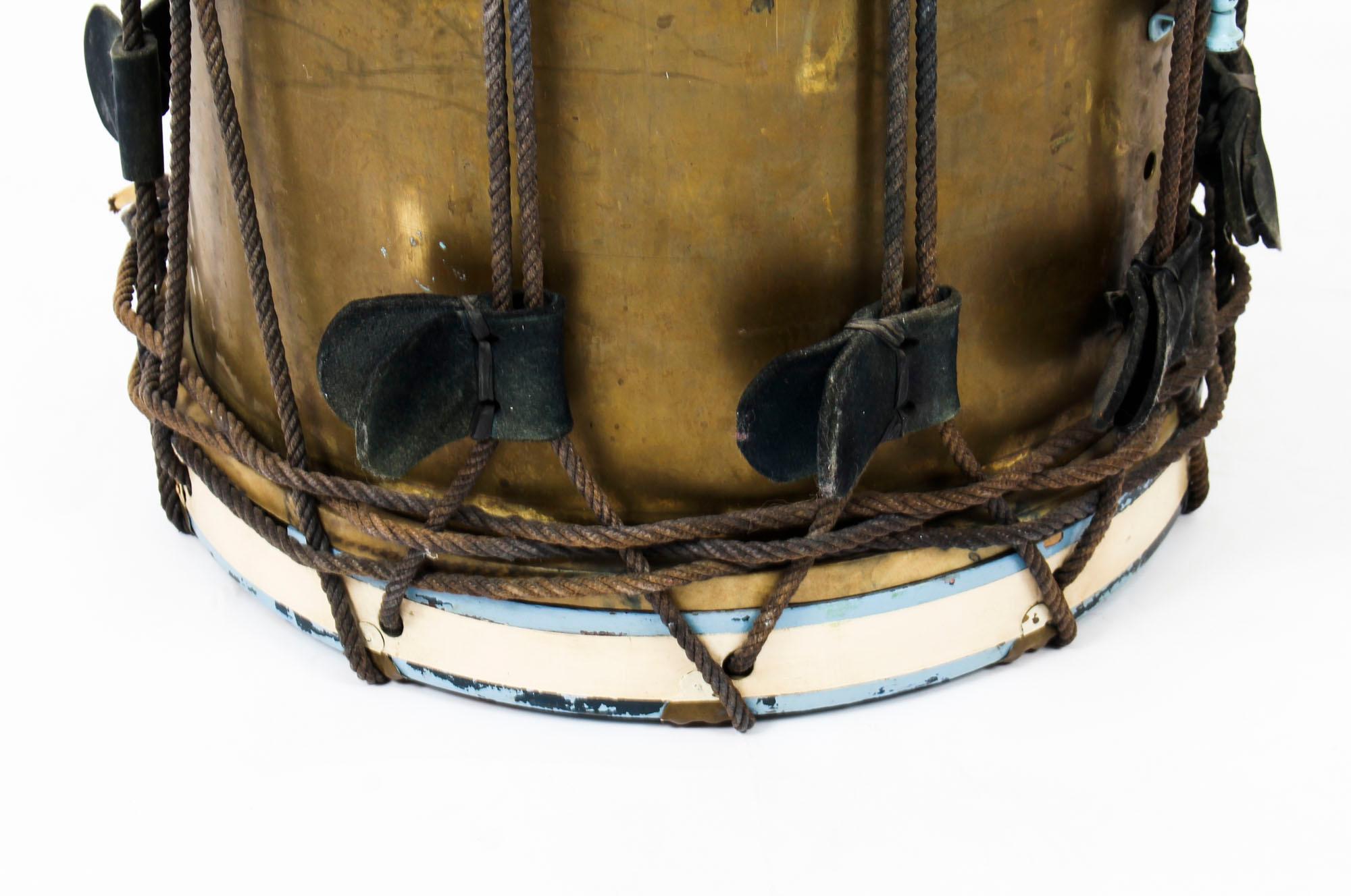 Antique Military Drum with British Royal Coat of Arms, Late 19th Century 4