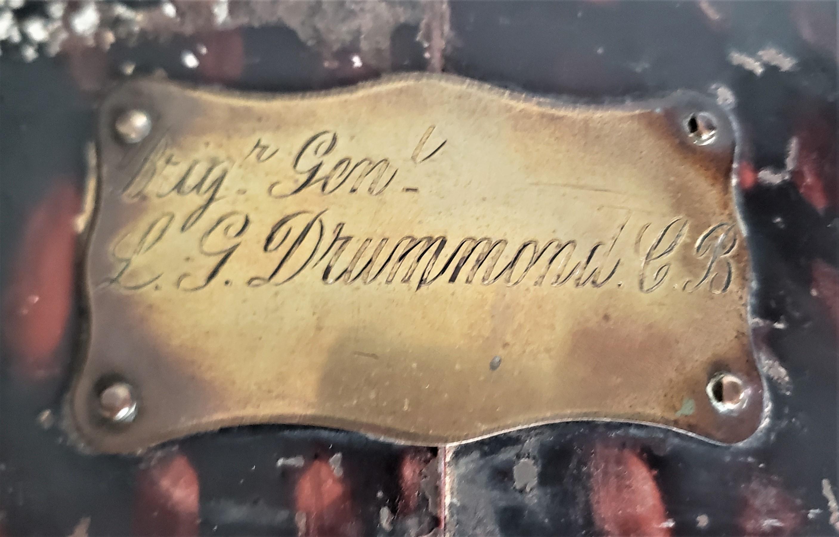 Antique Military Hat & Fitted Metal Box of Brigadier General Lawrence Drummond For Sale 3