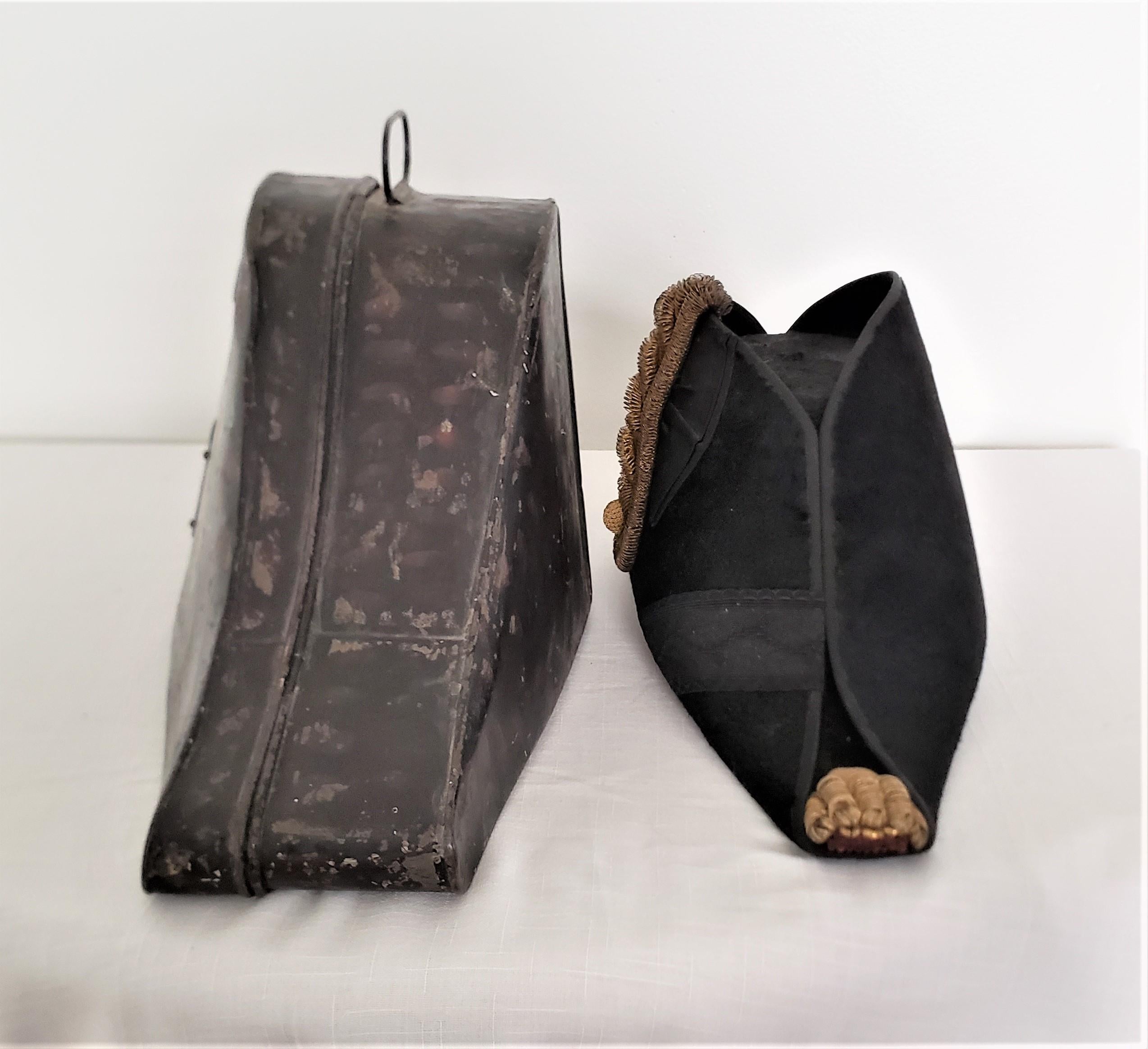English Antique Military Hat & Fitted Metal Box of Brigadier General Lawrence Drummond For Sale