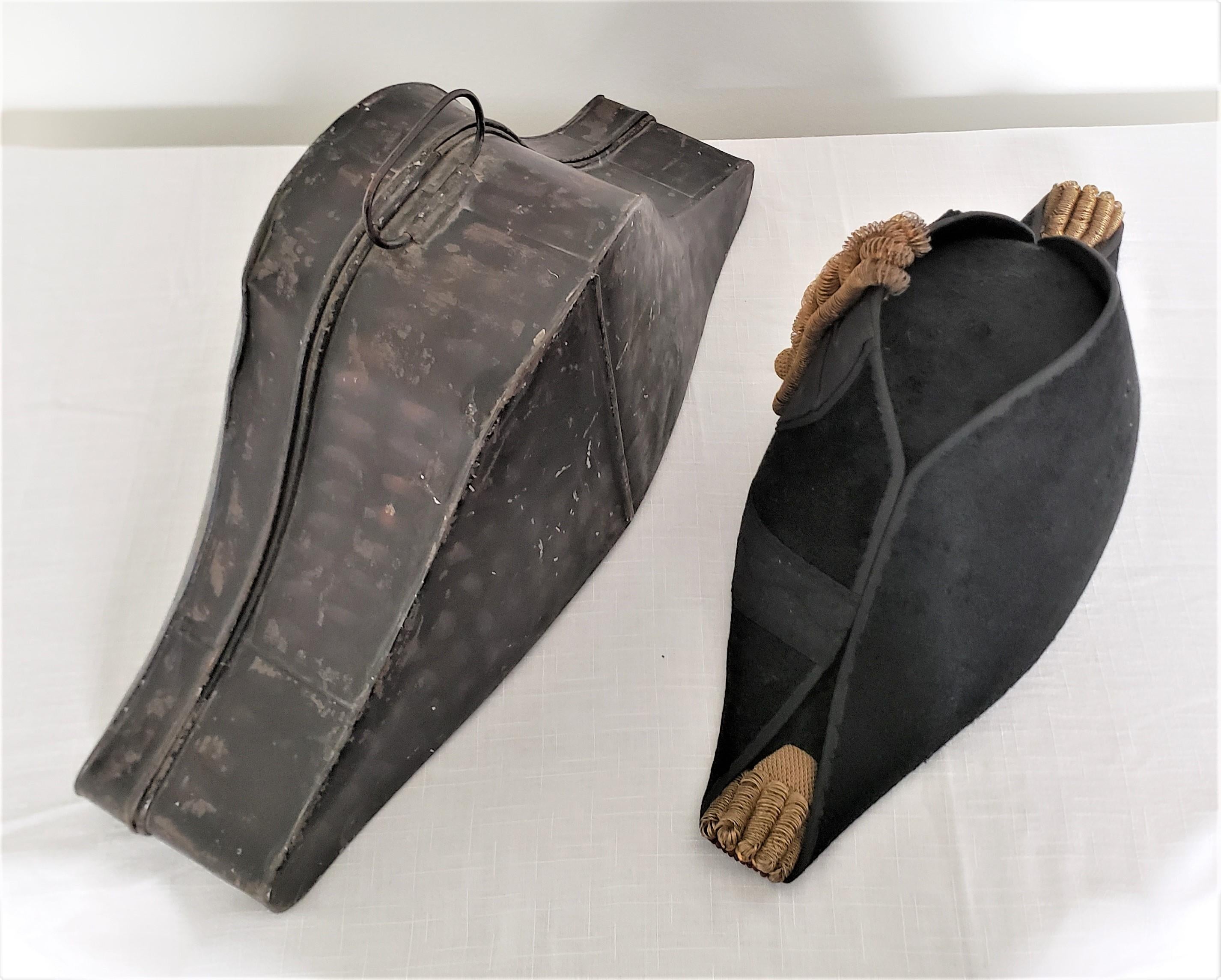 Machine-Made Antique Military Hat & Fitted Metal Box of Brigadier General Lawrence Drummond For Sale