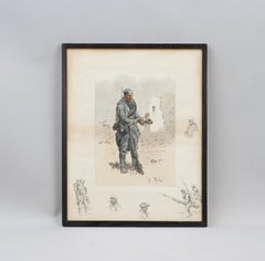 Antique Military Print, Le Poilu, WW1 By Snaffles