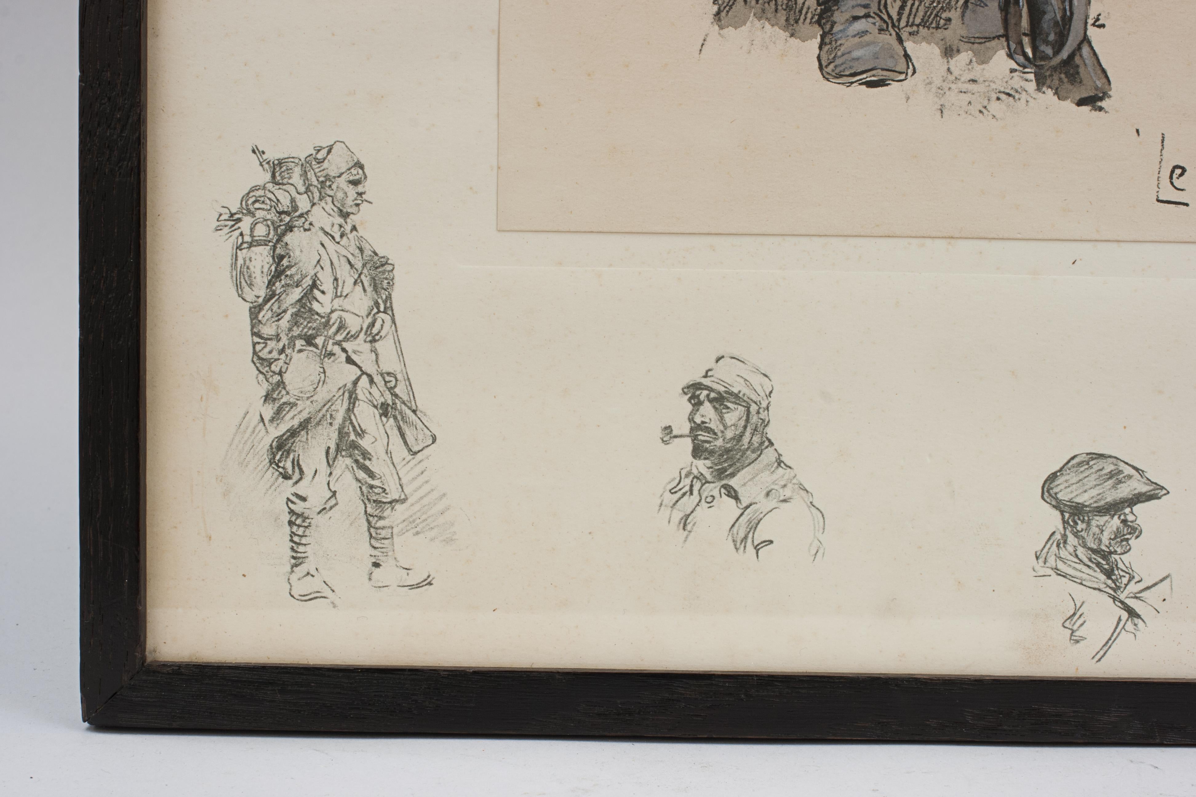 Antiker Militärischer Druck, Le Poilu, WW1, von Snaffles im Zustand „Gut“ im Angebot in Oxfordshire, GB