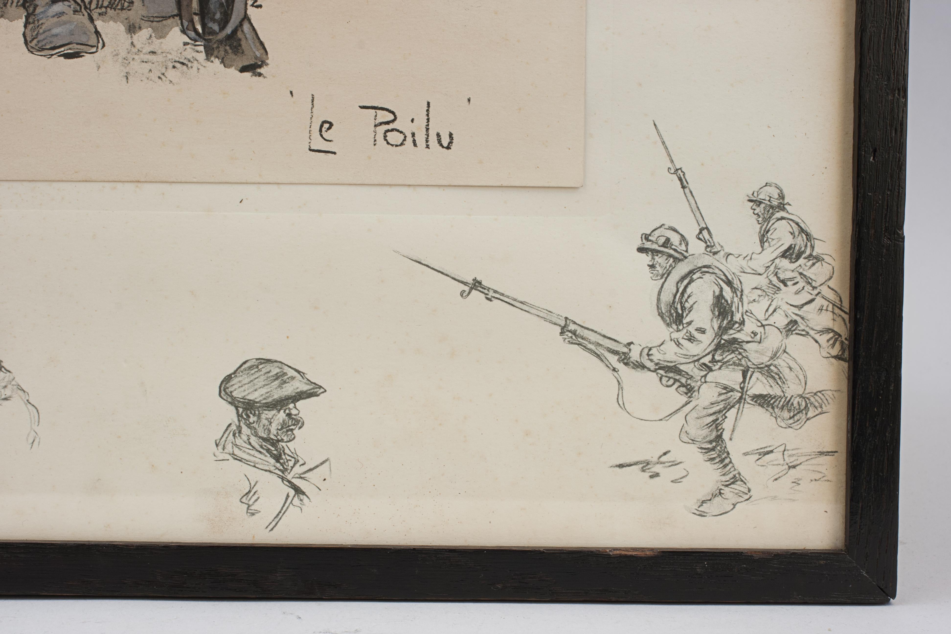 Antiker Militärischer Druck, Le Poilu, WW1, von Snaffles (Frühes 20. Jahrhundert) im Angebot