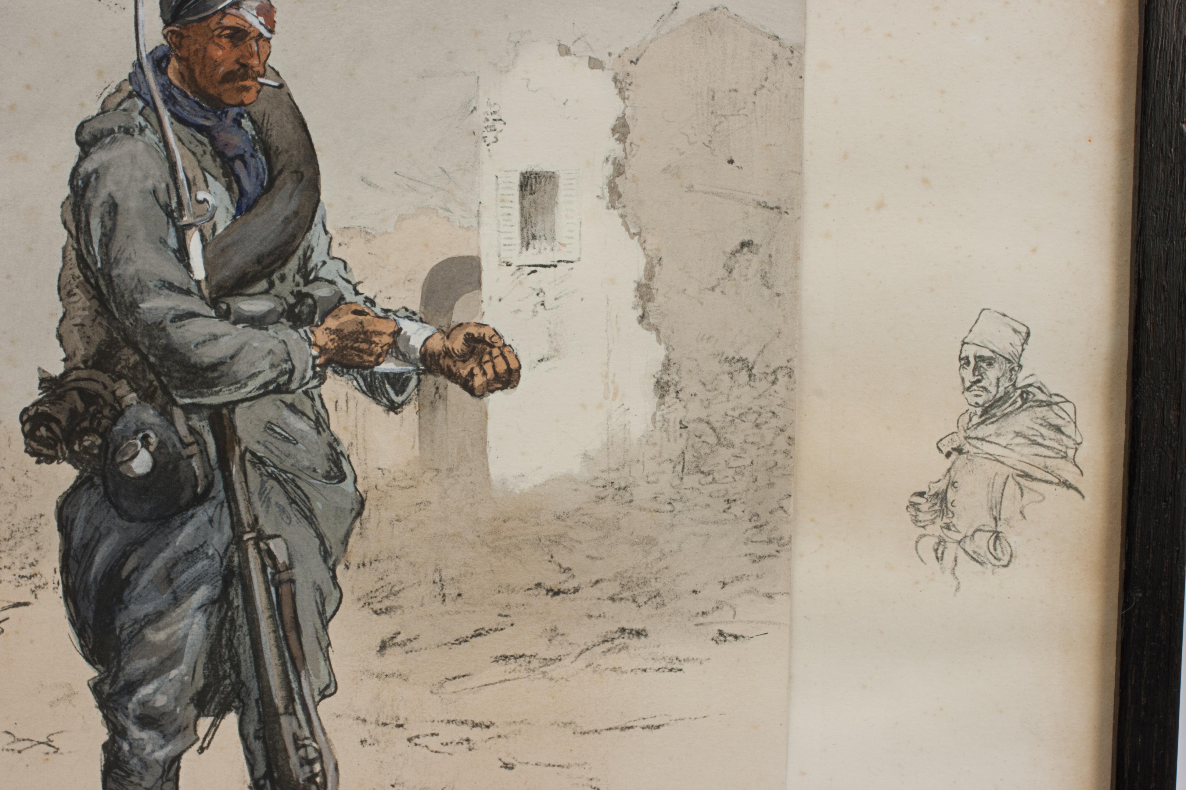 Antiker Militärischer Druck, Le Poilu, WW1, von Snaffles im Angebot 1