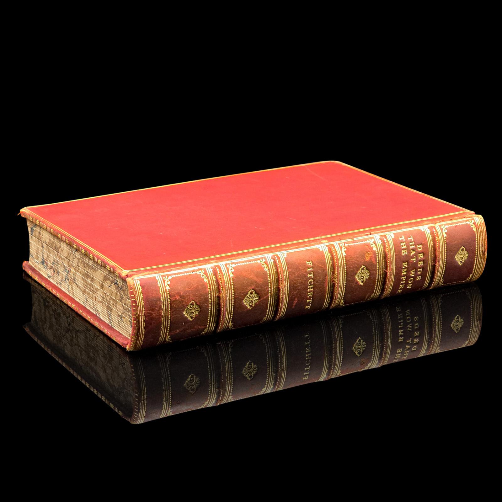 This is an antique copy of Deeds That Won the Empire by W. H. Fitchett - an engaging bound and illustrated military history book presented in its intact, original order with only light markings consistent with age. A fascinating reference volume