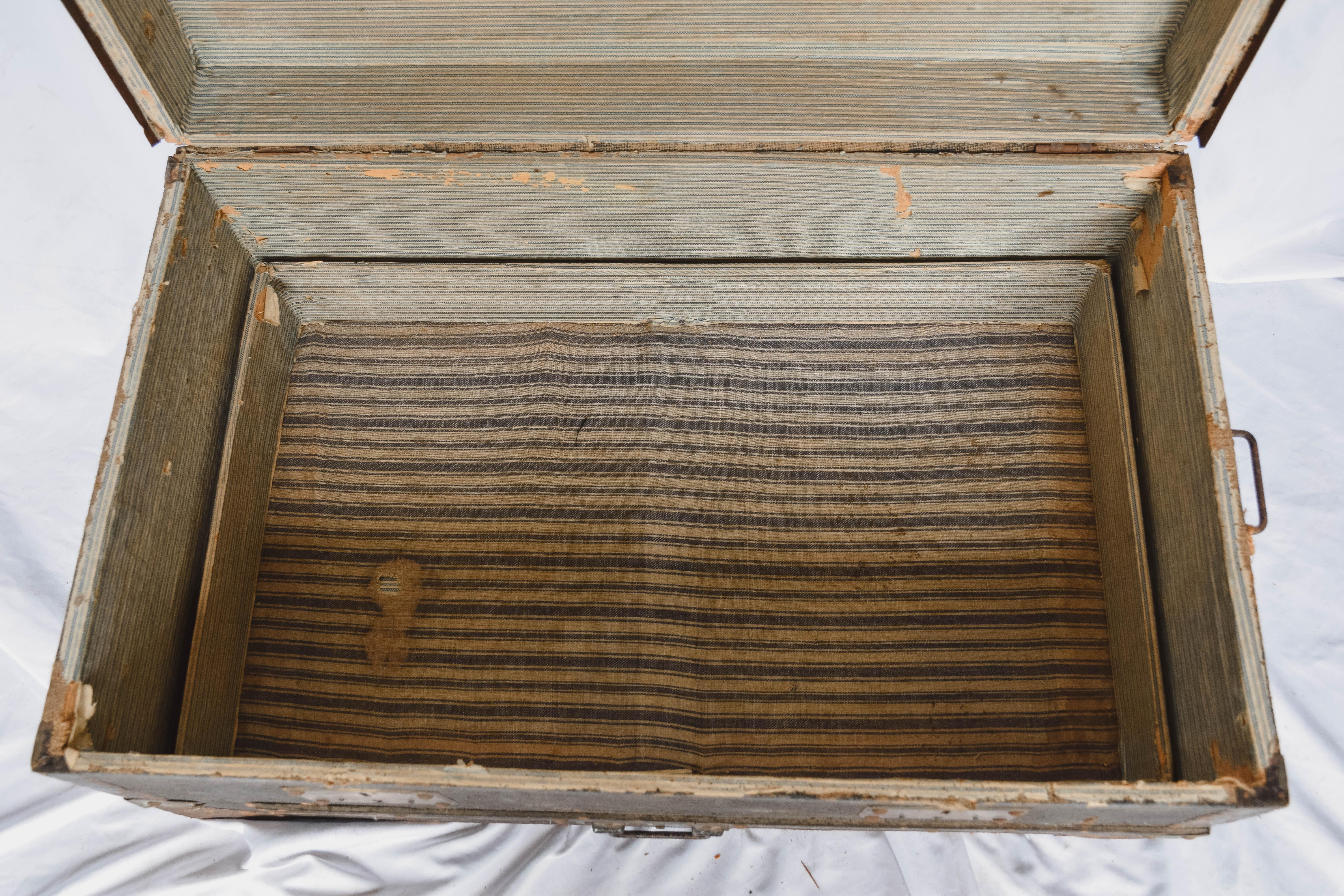 Antique Military Trunk In Good Condition In Houston, TX