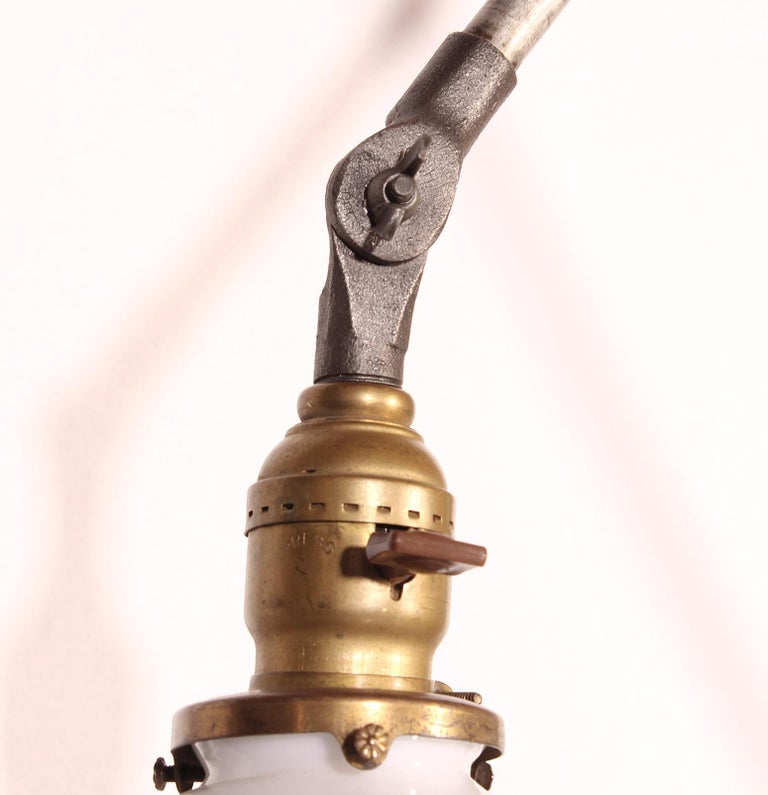 Antique Milk Glass O.C. White Bedside Wall Lamps at 1stdibs