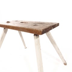 Antique Milking Stool in All Pine from Sweden, Late 1800s
