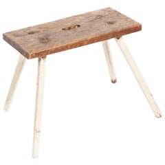 Antique Milking Stool in All Pine from Sweden, Late 1800s