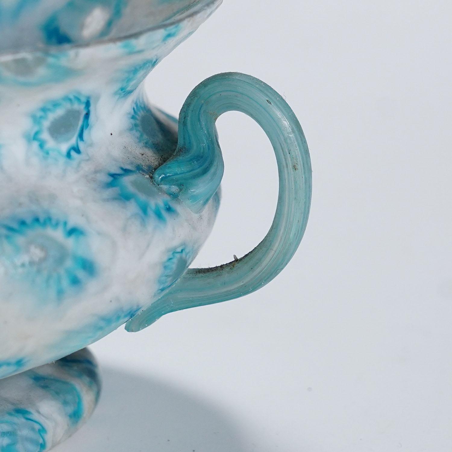 European Antique Millefiori Bowl with Handles, Fratelli Toso Murano ca. 1920s For Sale