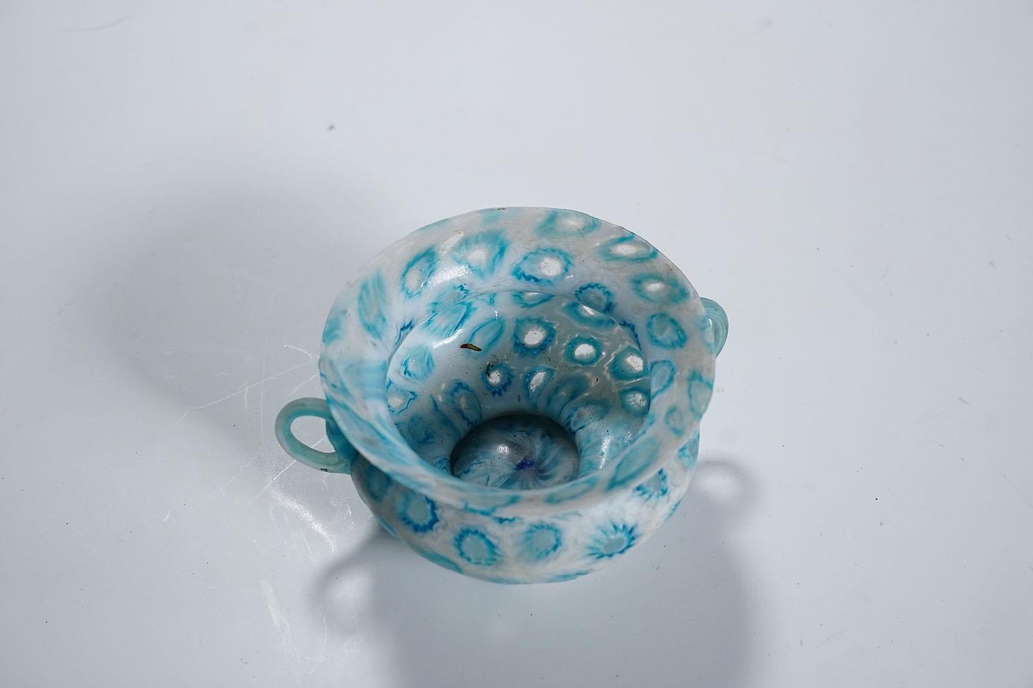 Early 20th Century Antique Millefiori Bowl with Handles, Fratelli Toso Murano ca. 1920s For Sale