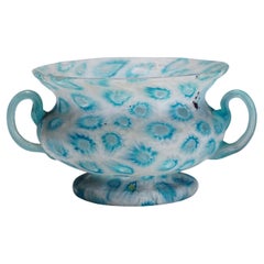 Antique Millefiori Bowl with Handles, Fratelli Toso Murano ca. 1920s