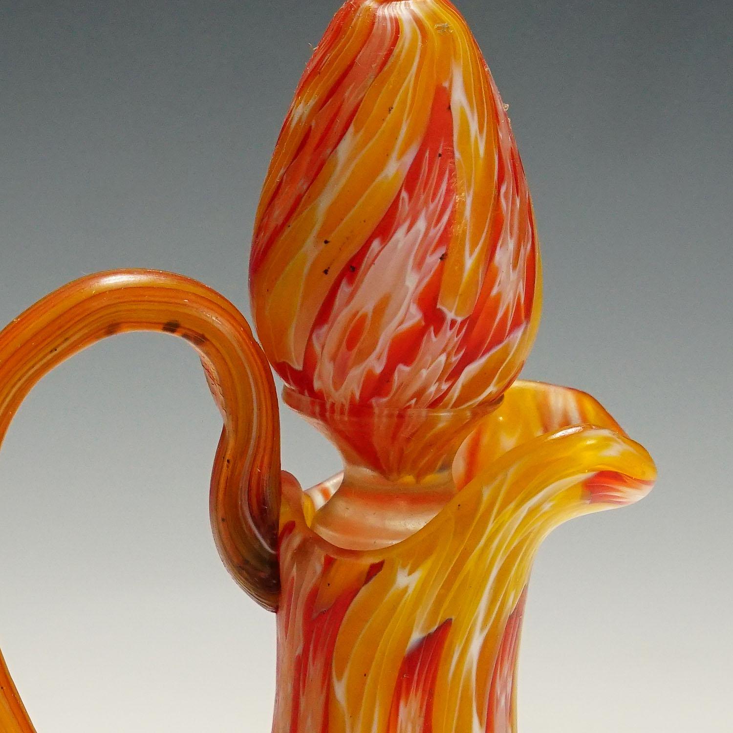 20th Century Antique Millefiori Jug with Handles by Fratelli Toso, Murano, circa 1920 For Sale