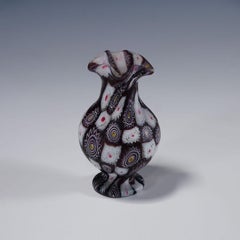 Antique Millefiori Vase in Violet and White, Fratelli Toso Murano ca. 1920s