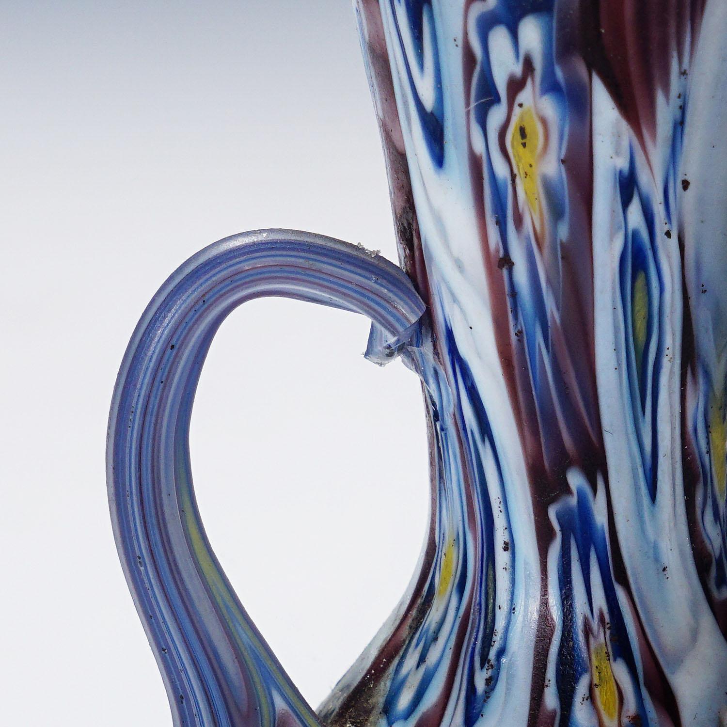 Antique Millefiori Vase with Handles, Fratelli Toso Murano In Good Condition In Berghuelen, DE