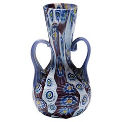 Antique Millefiori Vase with Handles, Fratelli Toso Murano
