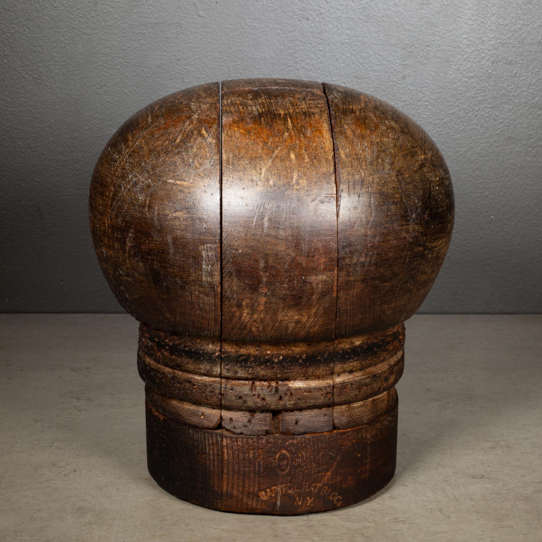 Wood Antique Millinery Puzzle Block Hat Form c.1890-1920 For Sale