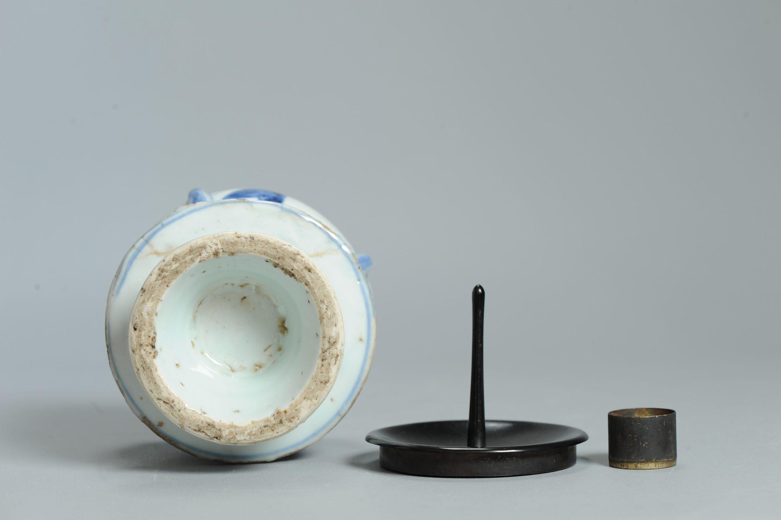 Ancien brûleur d'encens Kosometsuke en porcelaine chinoise Ming Ming 1620-1644 Décoré Bu en vente 7