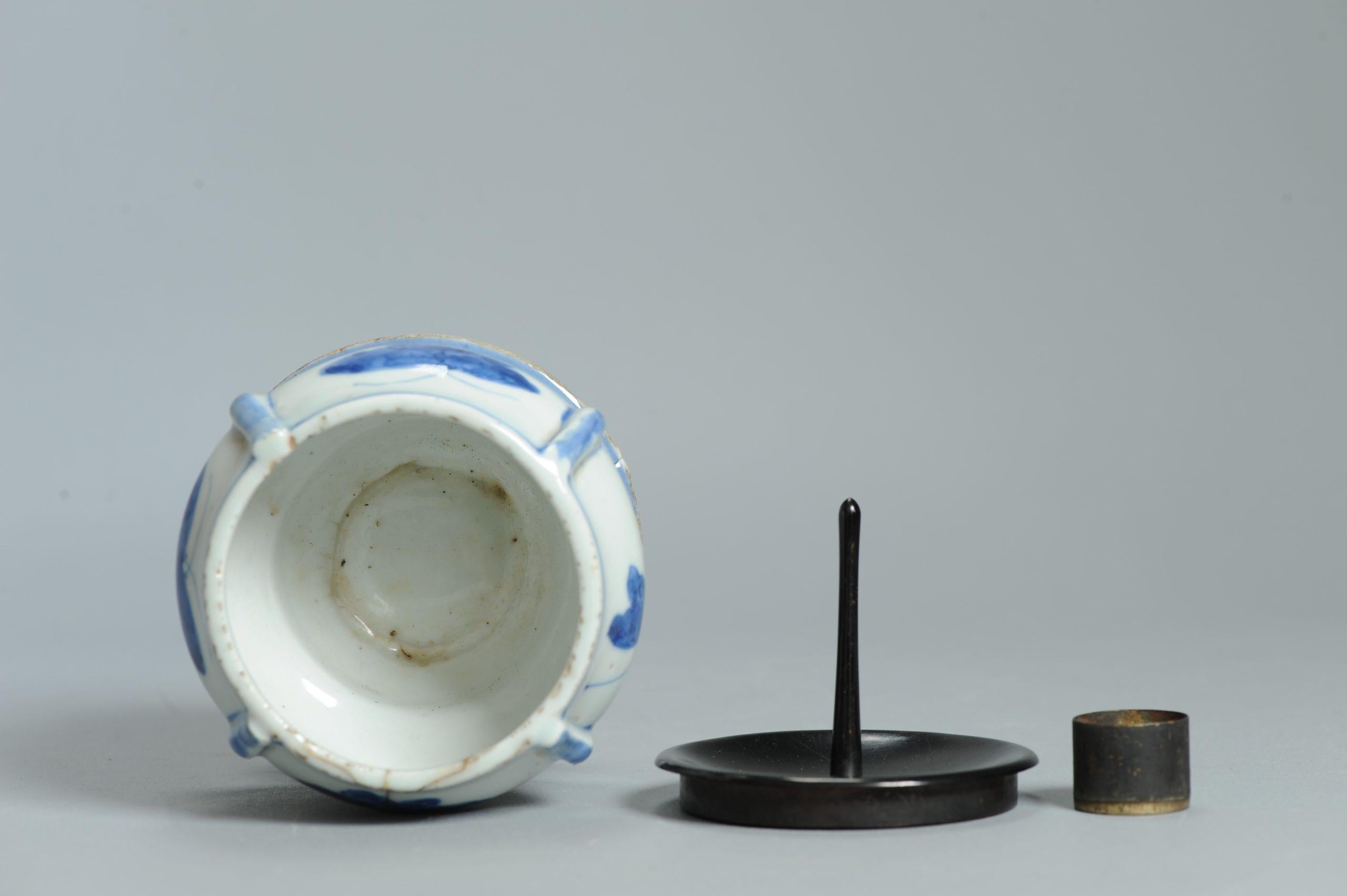 Ancien brûleur d'encens Kosometsuke en porcelaine chinoise Ming Ming 1620-1644 Décoré Bu en vente 11