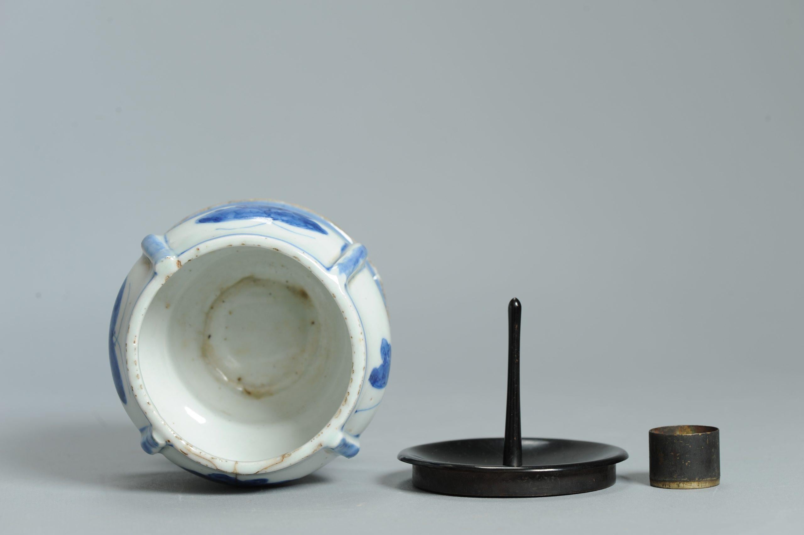 Ancien brûleur d'encens Kosometsuke en porcelaine chinoise Ming Ming 1620-1644 Décoré Bu en vente 12
