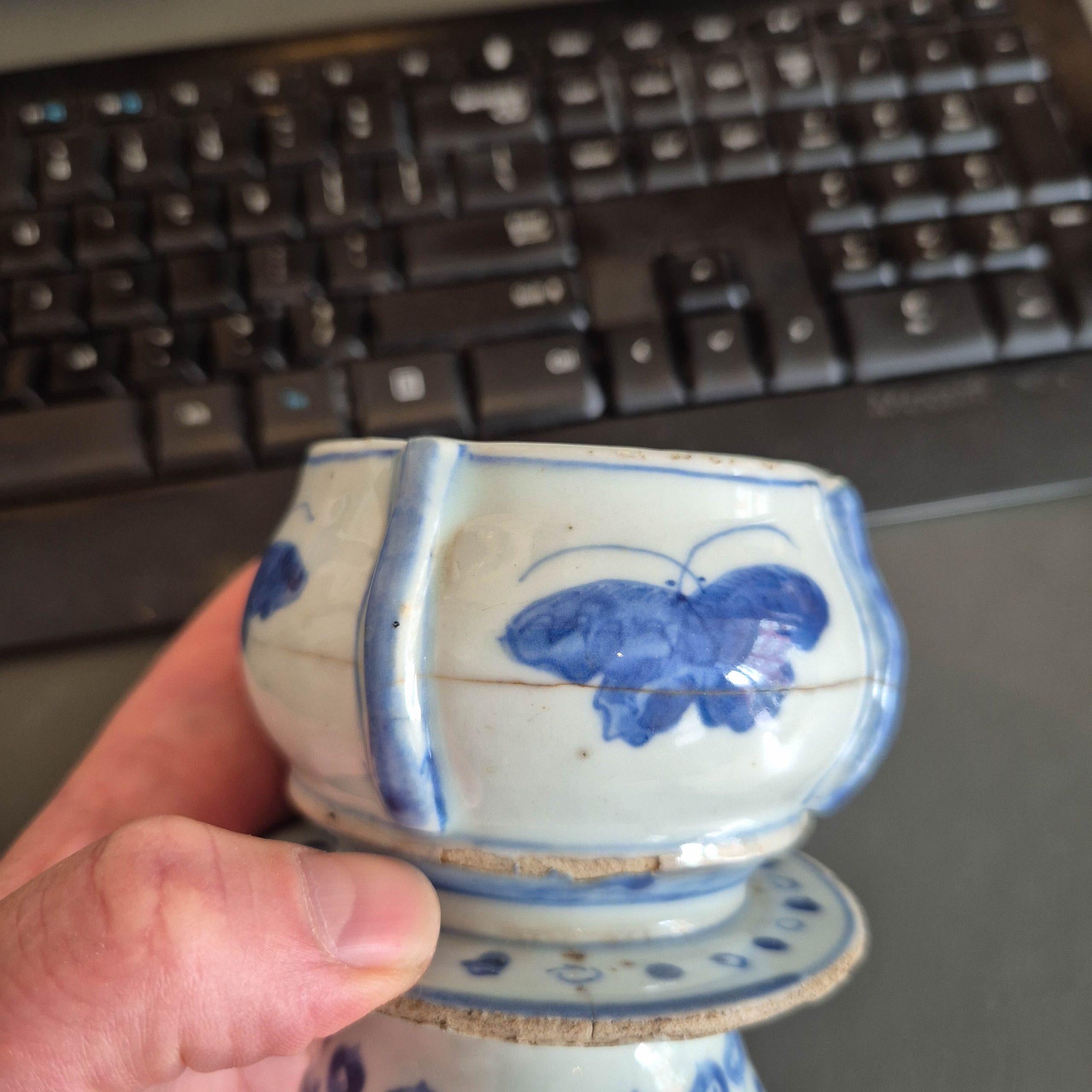 Ancien brûleur d'encens Kosometsuke en porcelaine chinoise Ming Ming 1620-1644 Décoré Bu en vente 14