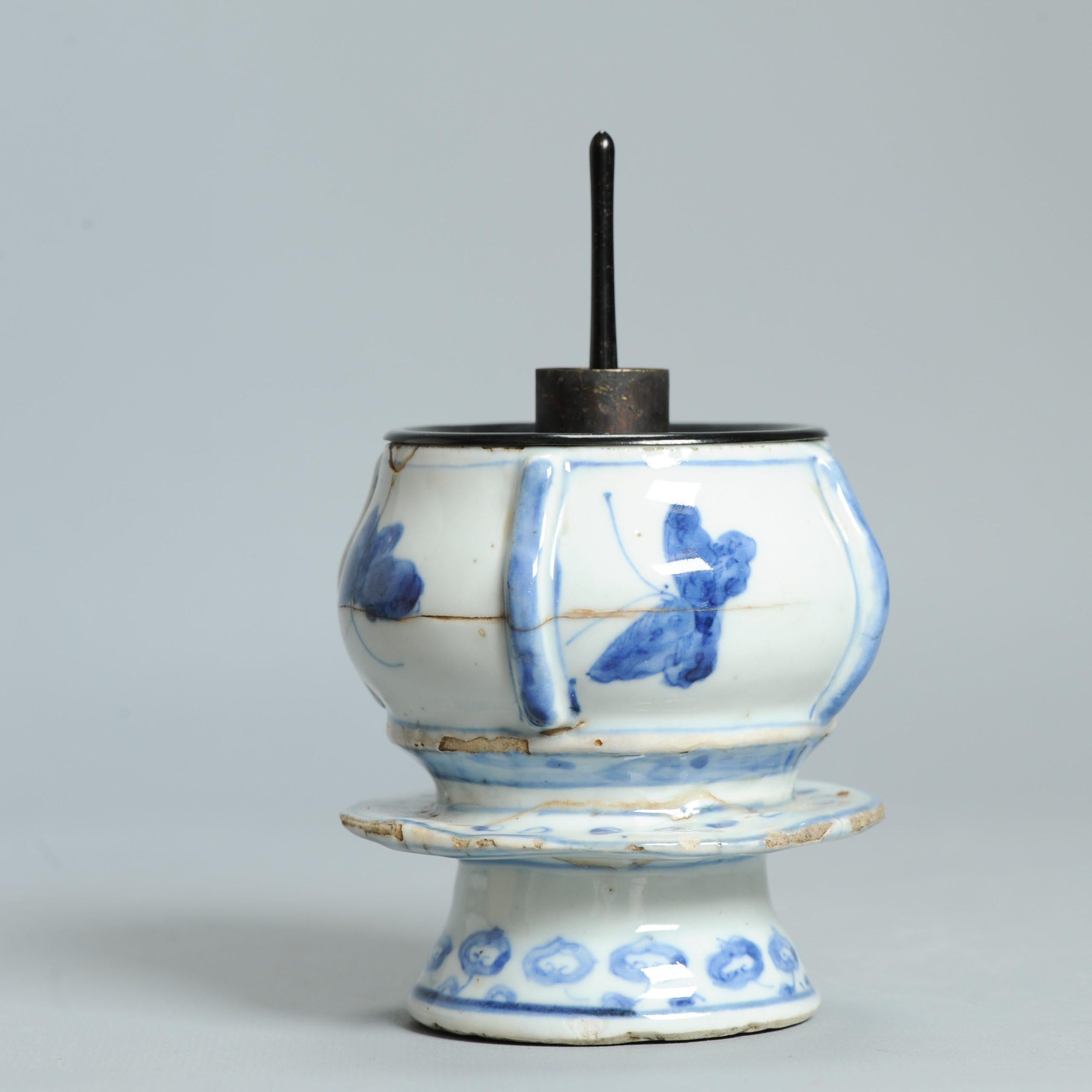 XVIIIe siècle et antérieur Ancien brûleur d'encens Kosometsuke en porcelaine chinoise Ming Ming 1620-1644 Décoré Bu en vente