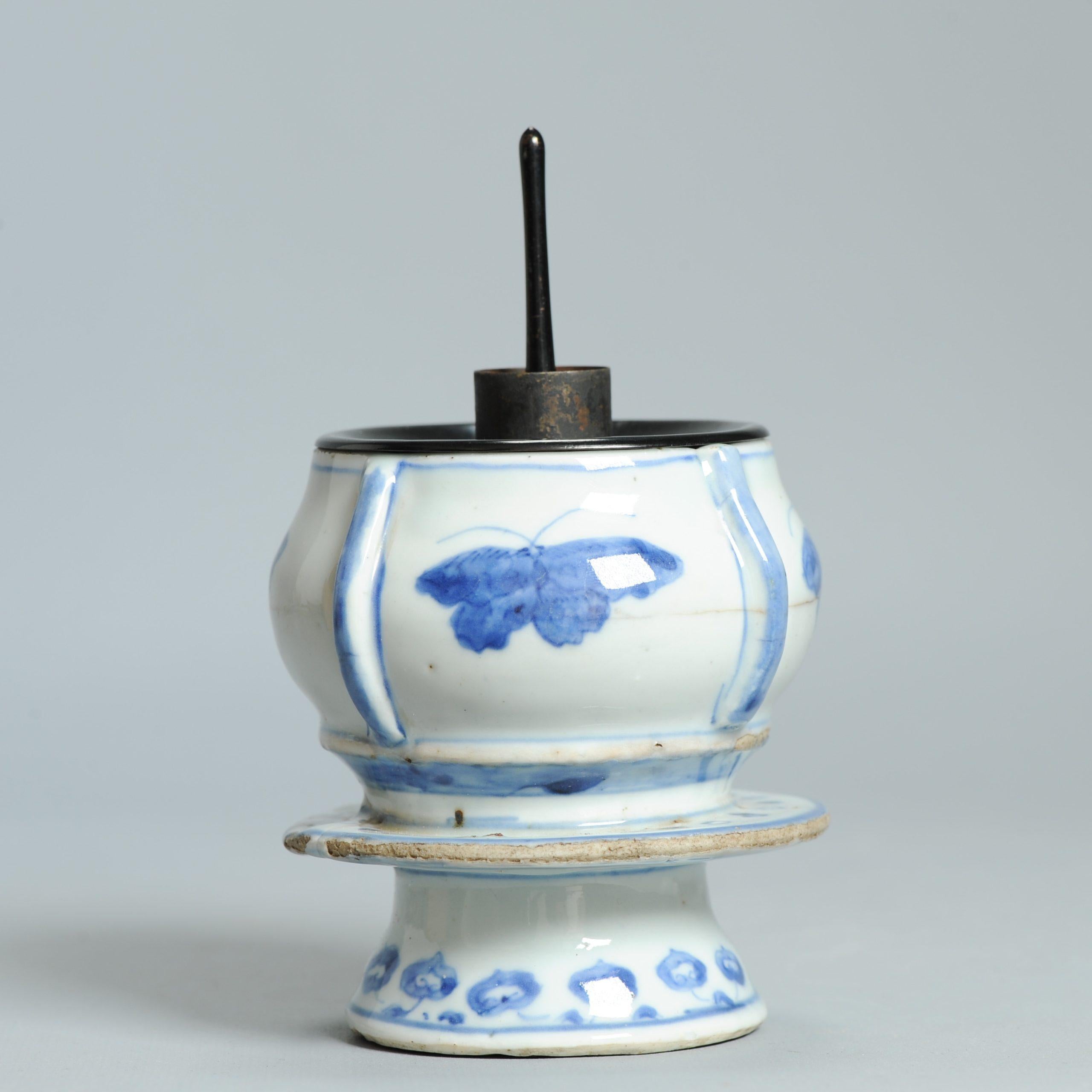 Ancien brûleur d'encens Kosometsuke en porcelaine chinoise Ming Ming 1620-1644 Décoré Bu en vente 3