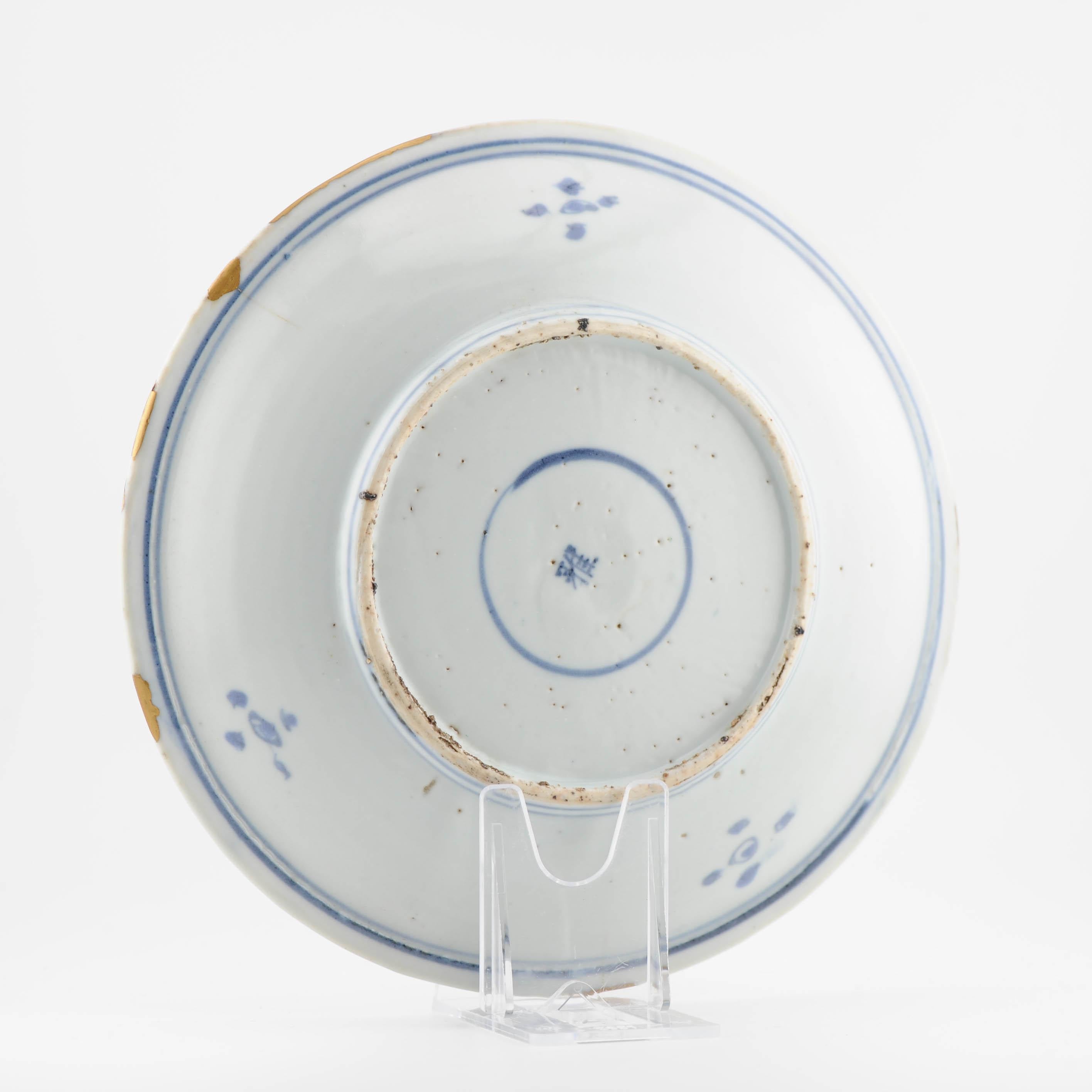 Antique Ming 1620-1644 Chinese Porcelain Kosometsuke Waterfall Plate Kintsugi For Sale 10