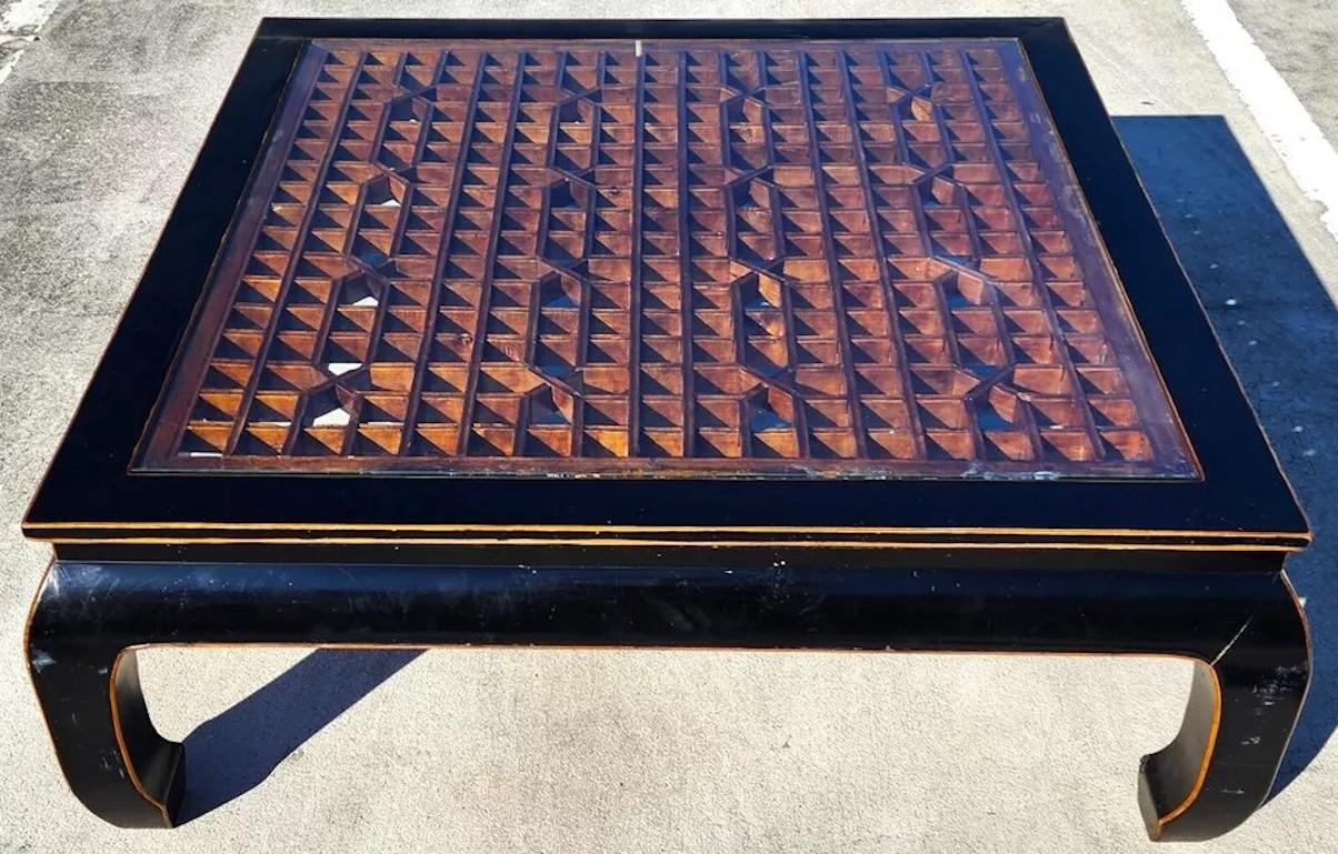Antique Ming Chinoiserie Coffee Table Huge 57