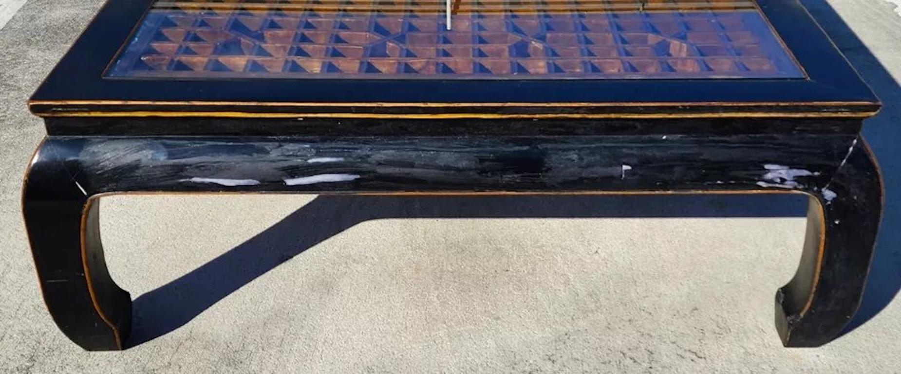 Antique Ming Chinoiserie Coffee Table Huge 57