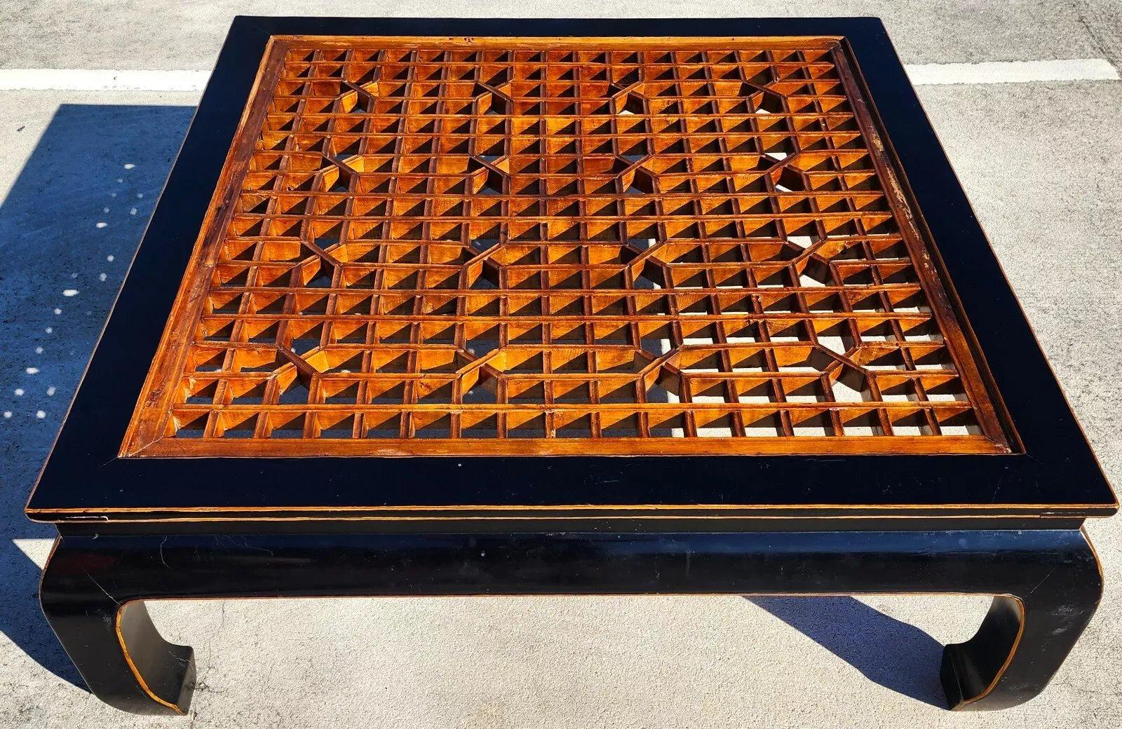 Antique Ming Chinoiserie Coffee Table Huge 57