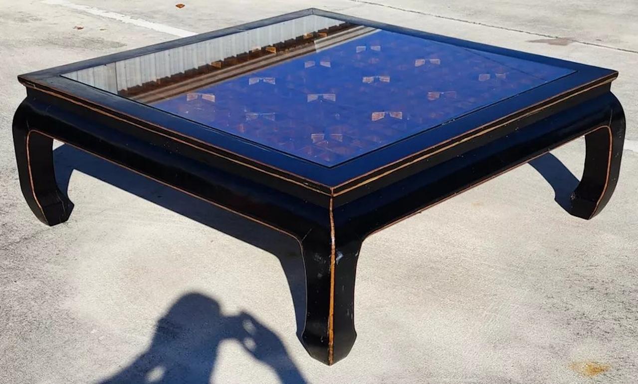 Antique Ming Chinoiserie Coffee Table Huge 57
