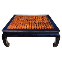 Antique Ming Chinoiserie Coffee Table Huge 57"