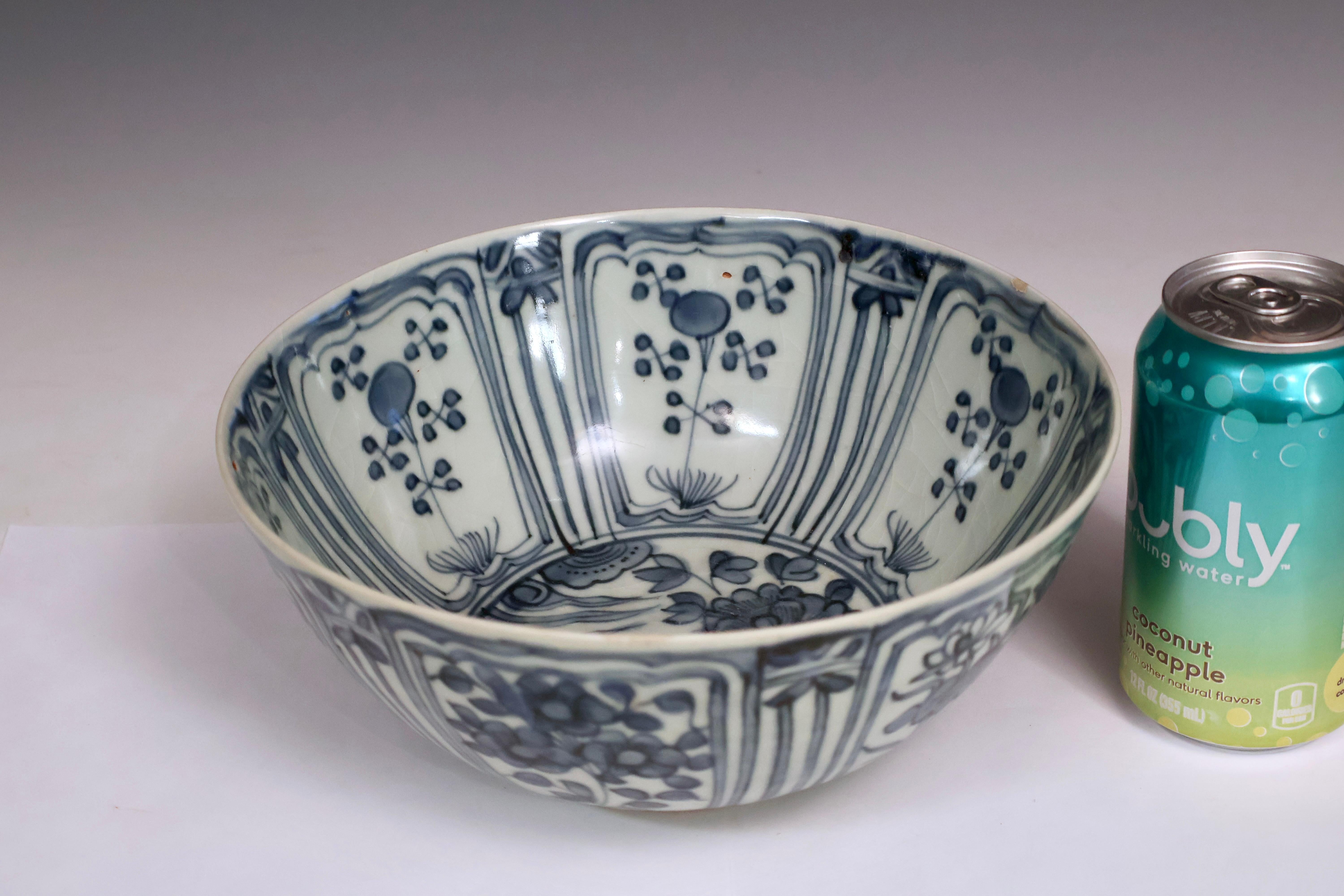 Antike Ming-Dynastie Chinesisch Export Porzellan Swatow Blau & Weiß Schüssel im Angebot 7