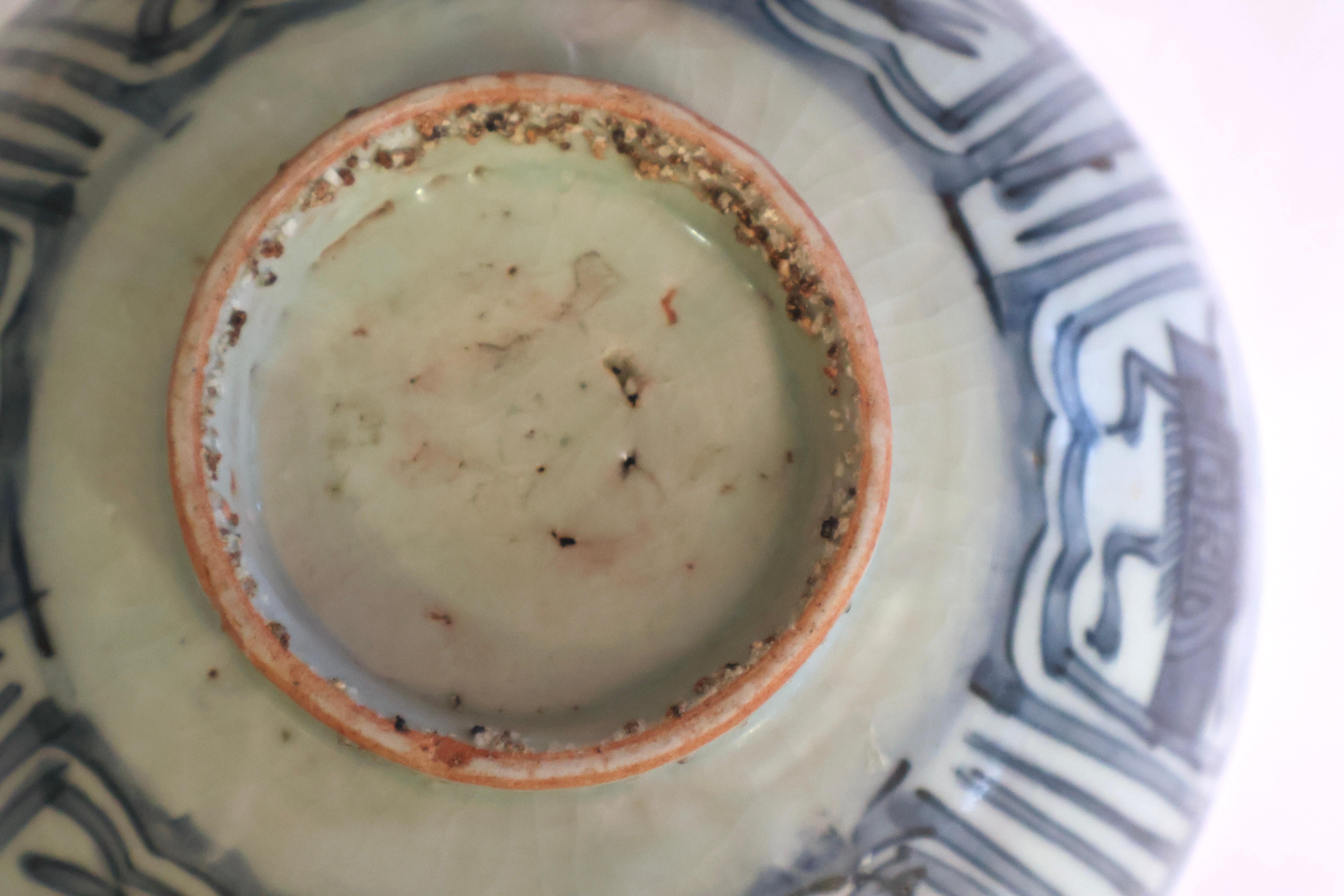 Antike Ming-Dynastie Chinesisch Export Porzellan Swatow Blau & Weiß Schüssel im Angebot 2