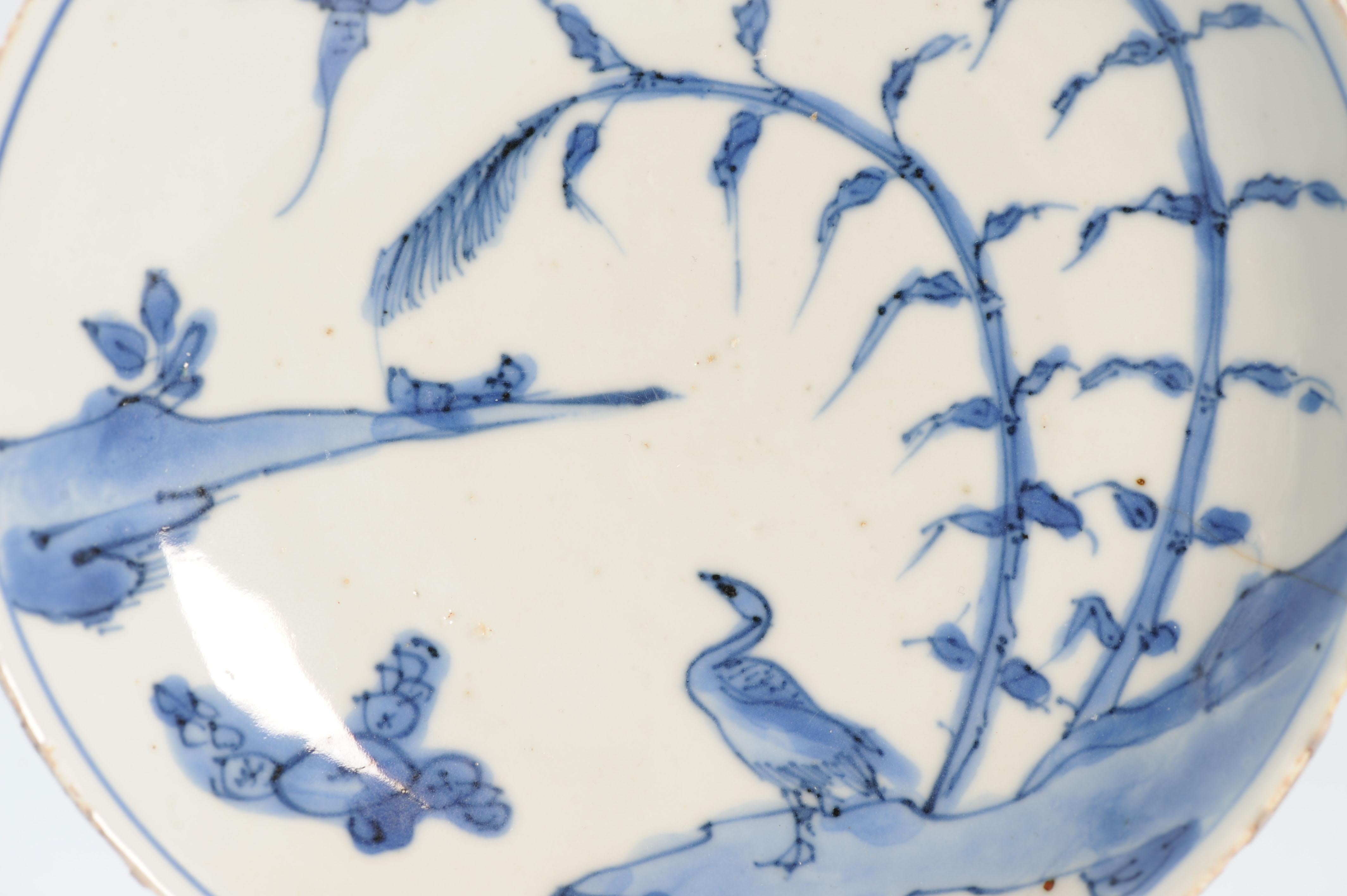 Antique Ming Kosometsuke Chinese Porcelain Dish Flying Ducks Tianqi Period 10